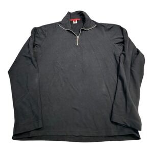 Ryan Roberts Mens Black Long Sleeve 1/4 Zip Pullover Sweatshirt Size M